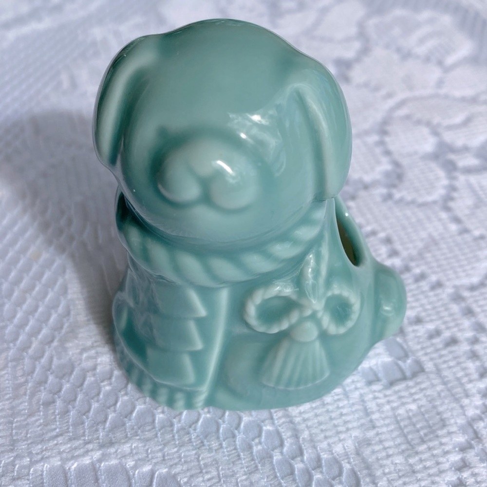 Japanese Dog Ceramic Okimono Figurine. Vintage.